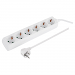 Buitinis ilgintuvas su įžeminimu, 3 x 1.5 mm, 5 m, 6 lizdų, baltas