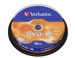 Verbatim 43523 DVD-R AZO 4.7GB 16X Matt Silver Surface diskai (10 vnt pakuotėje)