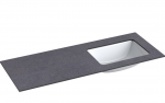 Praustuvas su stalvir&scaron;iu Kame Universal, WP/12-3/H11-P3-R, 120 cm, Juodasis mėnulis HPL