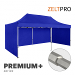 Prekybinė Palapinė 4x6 Mėlyna Zeltpro PREMIUM+ su 4 sienomis, krep&scaron;iu