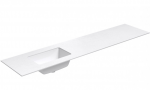 Praustuvas su stalvir&scaron;iu Kame Universal, WP/20-3/H16-P3-L, 200 cm, Matinė balta HPL