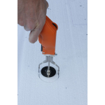 Polistireno pjaustymo pistoleto priedas 70mm kiaurymėms pjauti, reguliuojamas gylis 25-70mm.