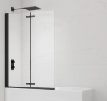 Vonios sienelė SIKO SAT SK 105x150cm, skaidri, su juodais vyriais