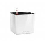 Vazonas su savaiminio drėkinimo sistema LECHUZA Cube Glossy 14, 1351, balta matinė