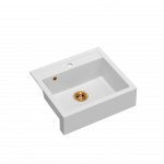 Plautuvė Quadron BILL 110 HCQB6054U1_PVDC1, balta/vario (su vietą taupančiu sifonu)