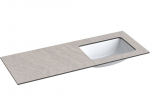 Praustuvas su stalvir&scaron;iu Kame Universal, WP/12-3/H12-P3-R, 120 cm, Pilkas mėnulis HPL