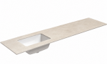 Praustuvas su stalvir&scaron;iu Kame Universal, WP/20-3/H18-P3-L, 200 cm, Žemės akmens HPL