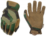 Pir&scaron;tinės MECHANIX FastFit&reg; Woodland Camo, S dydis. Rauktas rankogalis, 0.6 mm dirbtinė oda, TrekDry&reg;, touchscreen technologija