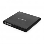 Verbatim 98938 External Slimline CD/DVD Writer I&scaron;orinis optinis įrenginys, USB-A, Juoda