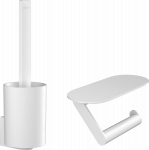 Wc &scaron;epečio ir tualetinio popieriaus laikiklio komplektas Hansgrohe WallStoris 27969700, baltas matinis