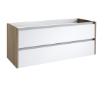 Apatinė spintelė po stalvir&scaron;iu Kame City BUC/12-3DR/10D1P1, Balta blizgi / pilkas ąžuolas, 120 cm