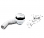 Sifonas du&scaron;o padėklui PAA Turboflow D 90MM, 54l/min, E1882/22