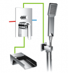 Potinkinis vonios mai&scaron;ytuvas OMNIRES CASCADE BWPK 1 CR