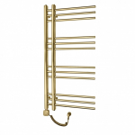 Elektrinis rank&scaron;luosčių džiovintuvas WOBBEE GLASTON GOLD PVD 50x100cm braižyto aukso spalvos kairinis su tenu su laidu W-GLAS-50100BG+300SCGM-L