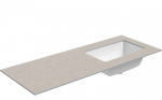 Praustuvas su stalvir&scaron;iu Kame Universal, WP/12-3/H15-P3-R, 120 cm, Smėlio akmuo HPL