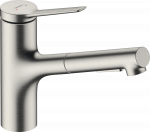 Plautuvės mai&scaron;ytuvas su i&scaron;traukiama žarna Hansgrohe Zesis M33, 74800800, nerūdijančio plieno