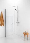 Pusapvalė du&scaron;o sienelė IDO Showerama 10-41 700, dalinai matinis stiklas
