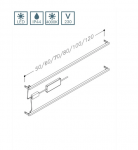Stalčių ap&scaron;vietimas spintelei Kame HOME, AC1312/120-HM, LED IP44, 120cm, Aliuminis