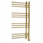 Elektrinis rank&scaron;luosčių džiovintuvas WOBBEE GLASTON GOLD PVD 50x100cm braižyto aukso spalvos de&scaron;ininis su tenu paslėptu montavimu W-GLAS-50100BG+300HIDGM-R