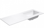 Praustuvas su stalvir&scaron;iu Kame Universal, WP/12-3/H16-P3-R, 120 cm, Matinė balta HPL