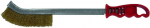 Brass-plated steel wire brush with long plastic handle, &Oslash;0.3mm