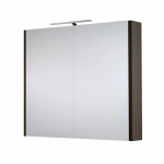 Veidrodinė spintelė su ap&scaron;vietimu LED, IP44 Raguvos Baldai SERENA, juodas ąžuolas, 80 cm