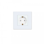 Vienvietis ki&scaron;tukinis lizdas su stikliniu rėmeliu Feelspot, baltas