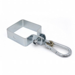 Kvadratinis tvirtinimo elementas su karabinu 90x90 mm