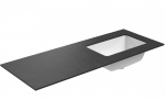 Praustuvas su stalvir&scaron;iu Kame Universal, WP/12-3/H17-P3-R, 120 cm, Juoda lava HPL