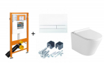 Potinkinio rėmo, pakabinamo klozeto, vandens nuleidimo mygtuko komplektas WERIT JOMO 174-91100700-00+167-37009003-00+PZ1012+felder
