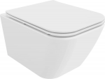 Pakabinamas unitazas Mexen Madox Rimless Slim Duroplast, su lėtai nusileidžiančiu dangčiu, baltas