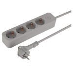 Buitinis ilgintuvas su įžeminimu, 3 x 1.5 mm, 1.5 m, 4 lizdų, pilkas