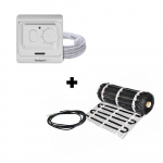 Grindinio &scaron;ildymo tinklelis Warmset BLACK + programuojamas termostatas Feelspot WTH71.36