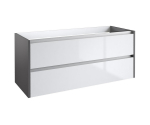 Apatinė spintelė po praustuvu Kame City BU/12-3DR/D3D1P1, Antracitas blizgus / balta blizgi, 120 cm