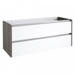 Apatinė spintelė po praustuvu Kame City BU/12-3DR/11D1P1, Balta blizgi / pilkas uosis, 120 cm