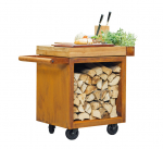 Stalas su dėže malkoms Ofyr Corten 65 PRO Teak Wood