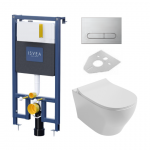 Potinkinis WC komplektas ISVEA DUREZZA + Iseva Soluzione II Rimless, 52DR0202I+54ST0102I+felder+10MY02002+40H40200I