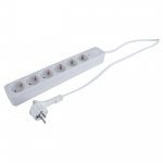 Buitinis ilgintuvas su įžeminimu, 3 x 1.5 mm, 1.5 m, 6 lizdų, baltas