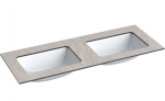 Dvigubas praustuvas Kame Universal, WP/12-3/H12-P3-D, 120 cm, Pilkas mėnulis HPL