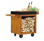 Stalas su dėže malkoms OFYR CORTEN/BLACK 65