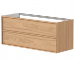 Spintelė po dvigubu praustuvu Kame HOME, BUD/12-3DR/N05-HM, 120 cm, Natūralaus ąžuolo faneruotė