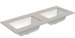 Dvigubas praustuvas Kame Universal, WP/12-3/H15-P3-D, 120 cm, Smėlio akmuo HPL