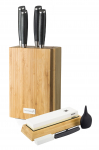 Peilių rinkinys bambuko bloke G21 Gourmet Damascus, 6002223, 4 vnt + &scaron;lifavimo akmuo