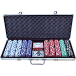 Pokerio rinkinys 500 žetonų aliuminio lagamine 11.5g
