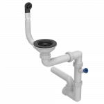 Vietą taupantis granitinių plautuvių sifonas Quadron 12PB3-P2A-BLM, juodas matinis