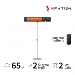 Pastatomas Infraraudonųjų spindulių &scaron;ildytuvas Heatum H2000R URBAN Black su vienkoju stovu