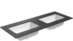 Dvigubas praustuvas Kame Universal, WP/12-3/H17-P3-D, 120 cm, Juoda lava HPL