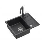 Juodo granito plautuvė Quadron Pure Plus STQ5844CZ_3623500_BL su fiksuotu mai&scaron;ytuvu