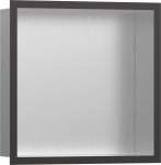 Sieninė ni&scaron;a Hansgrohe XtraStoris 56097340, &scaron;lifuoto nerūd.plieno su &scaron;lifuoto juodo chromo rėmeliu