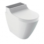 Pastatomas WC, AquaClean Tuma Comfort WC dangtis su apiplovimo funkcija, juodo stiklo apdailos dangtelis, Geberit 146.310.SJ.1